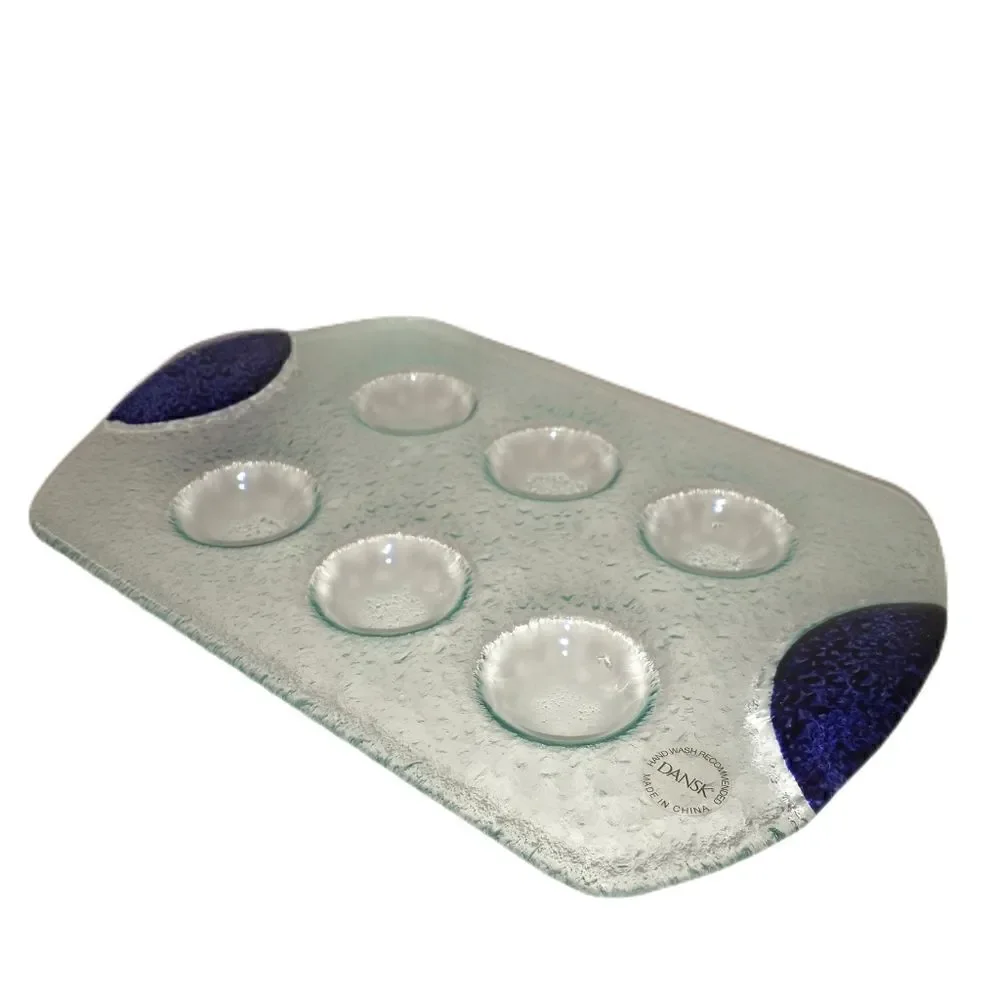 Dansk Spectra Cordial Glass Tray Only Replacement Piece Part Recycled Fused. Con